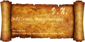 Váradi Narcisszusz névjegykártya